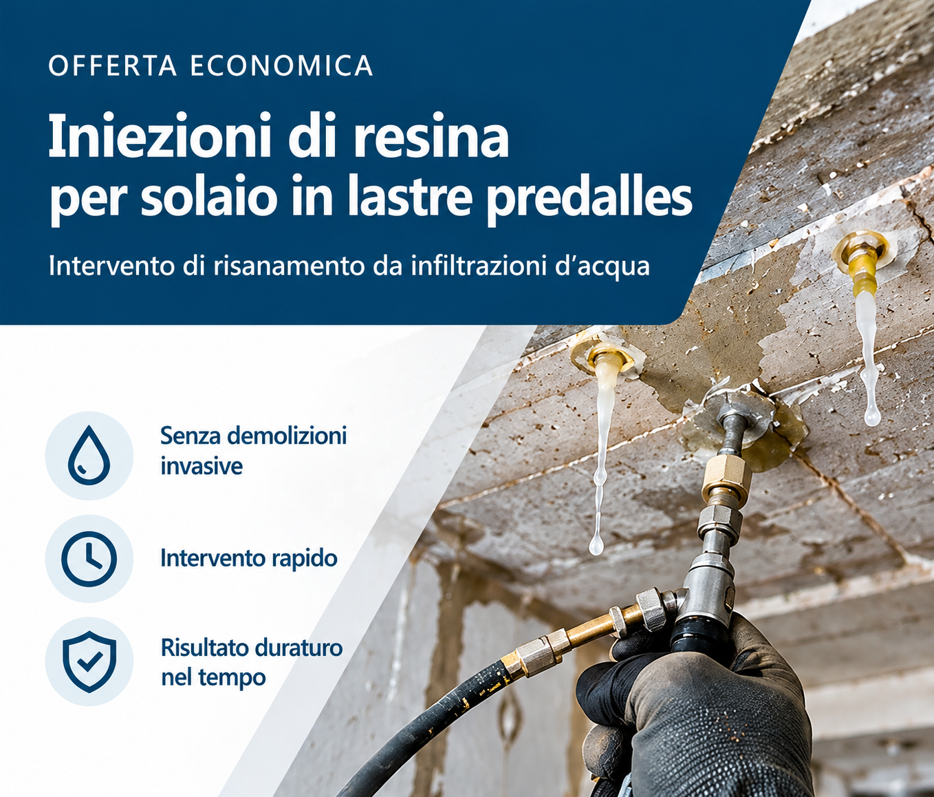 Iniezioni di resina per predalles